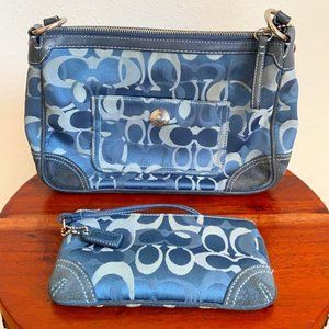 Authentic Coach Signature Shoulder Bag/Wristlet